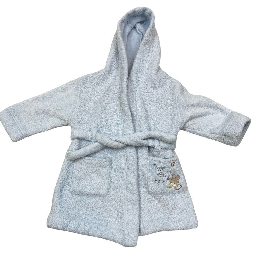 Disney Store Exclusive Baby Blue Pooh Hooded Robe Size 6-9 Months‎